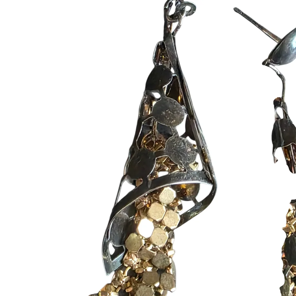 Silver & Gold Tone Dangle Earrings